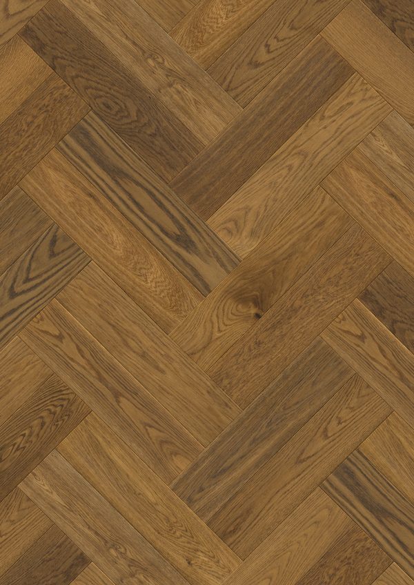 Three-layer parquet Quick-Step Disegno Cinnamon raw oak extra matt DIS4979S Topshot Double Herringbone